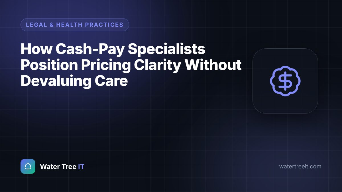 How Cash-Pay Specialists Position Pricing Clarity Without Devaluing Care